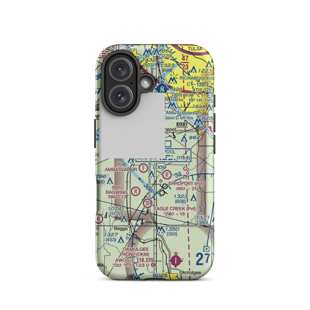 Duck Creek Airport (OK36) VFR Sectional  Tough iPhone Case iPhone 16 model shown