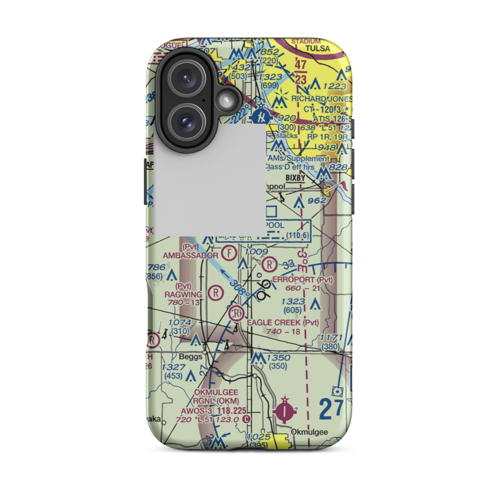 Duck Creek Airport (OK36) VFR Sectional  Tough iPhone Case iPhone 16 Plus model shown