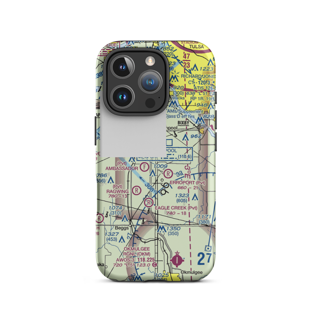 Duck Creek Airport (OK36) VFR Sectional  Tough iPhone Case iPhone 16 Pro model shown