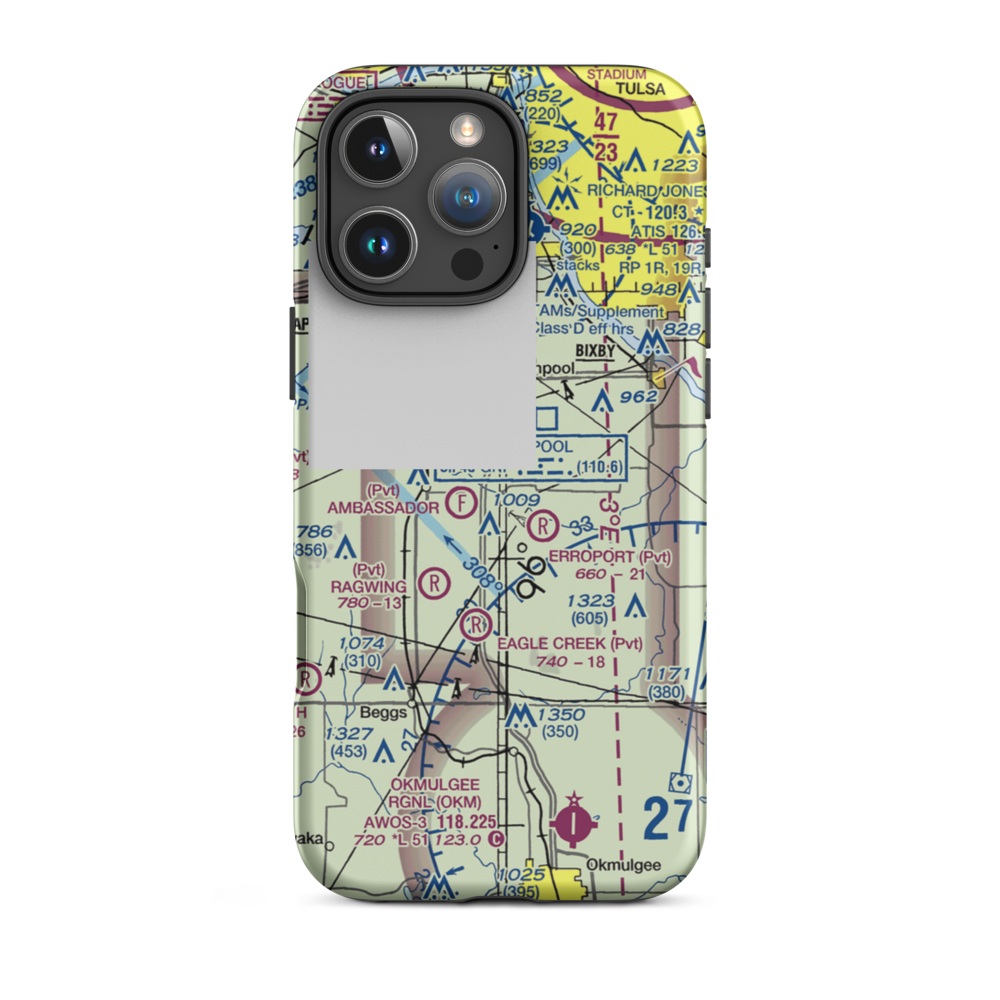 Duck Creek Airport (OK36) VFR Sectional  Tough iPhone Case iPhone 16 Pro Max model shown