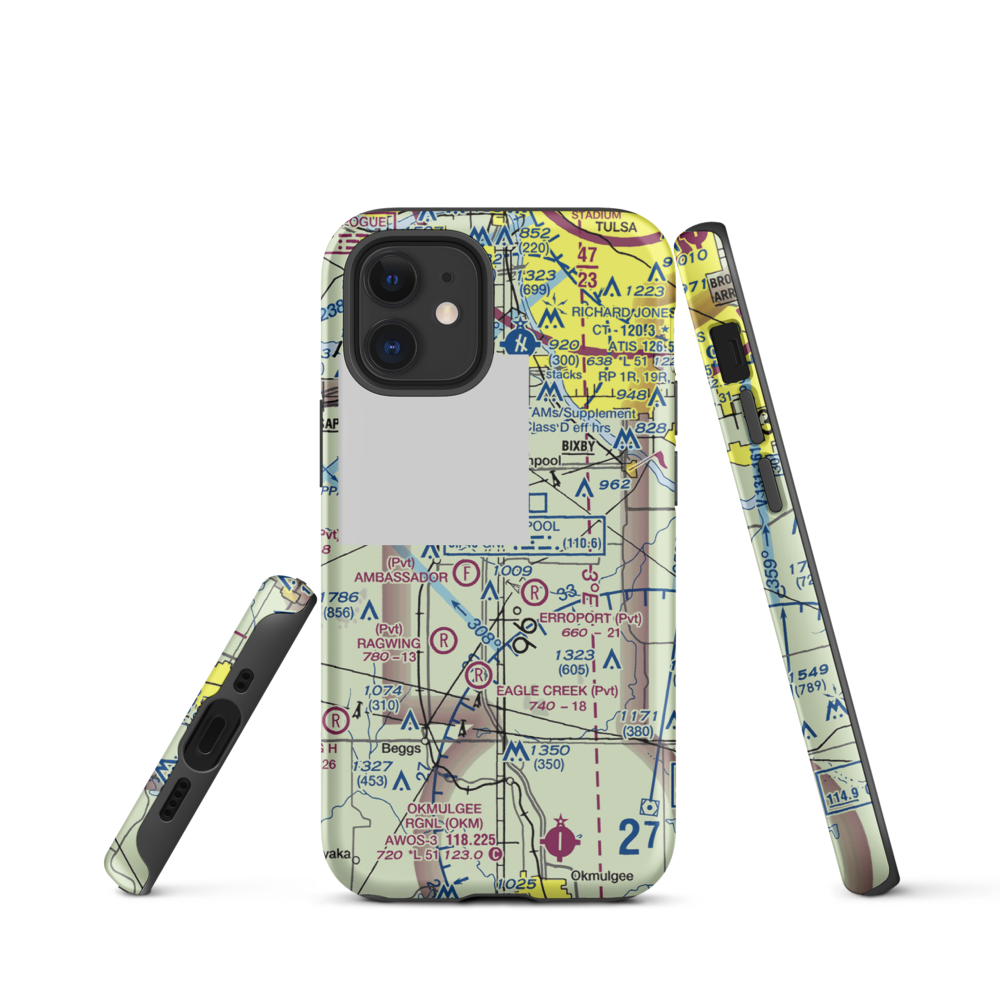 Duck Creek Airport (OK36) VFR Sectional  Tough iPhone Case iPhone 12 mini model shown