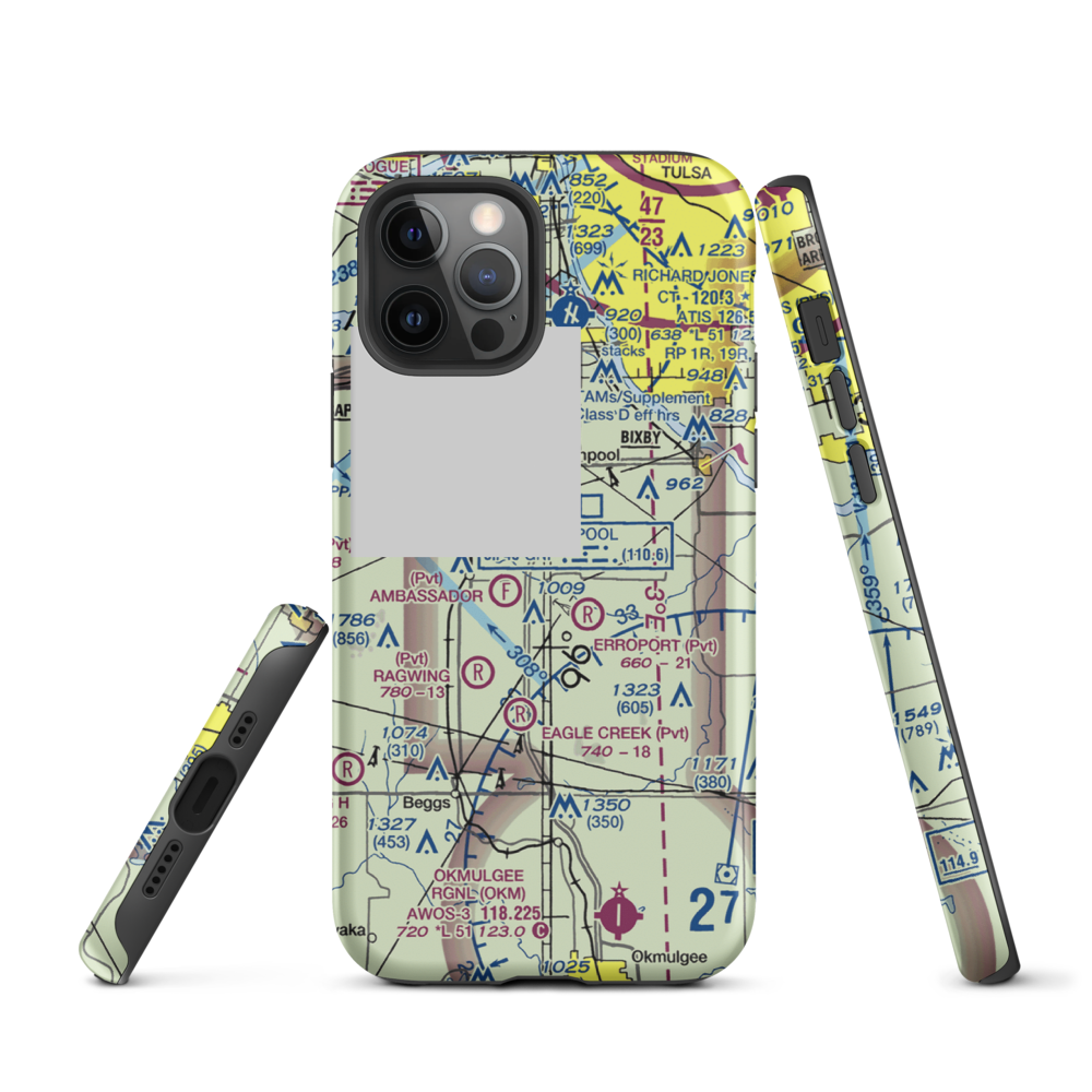 Duck Creek Airport (OK36) VFR Sectional  Tough iPhone Case iPhone 12 Pro model shown