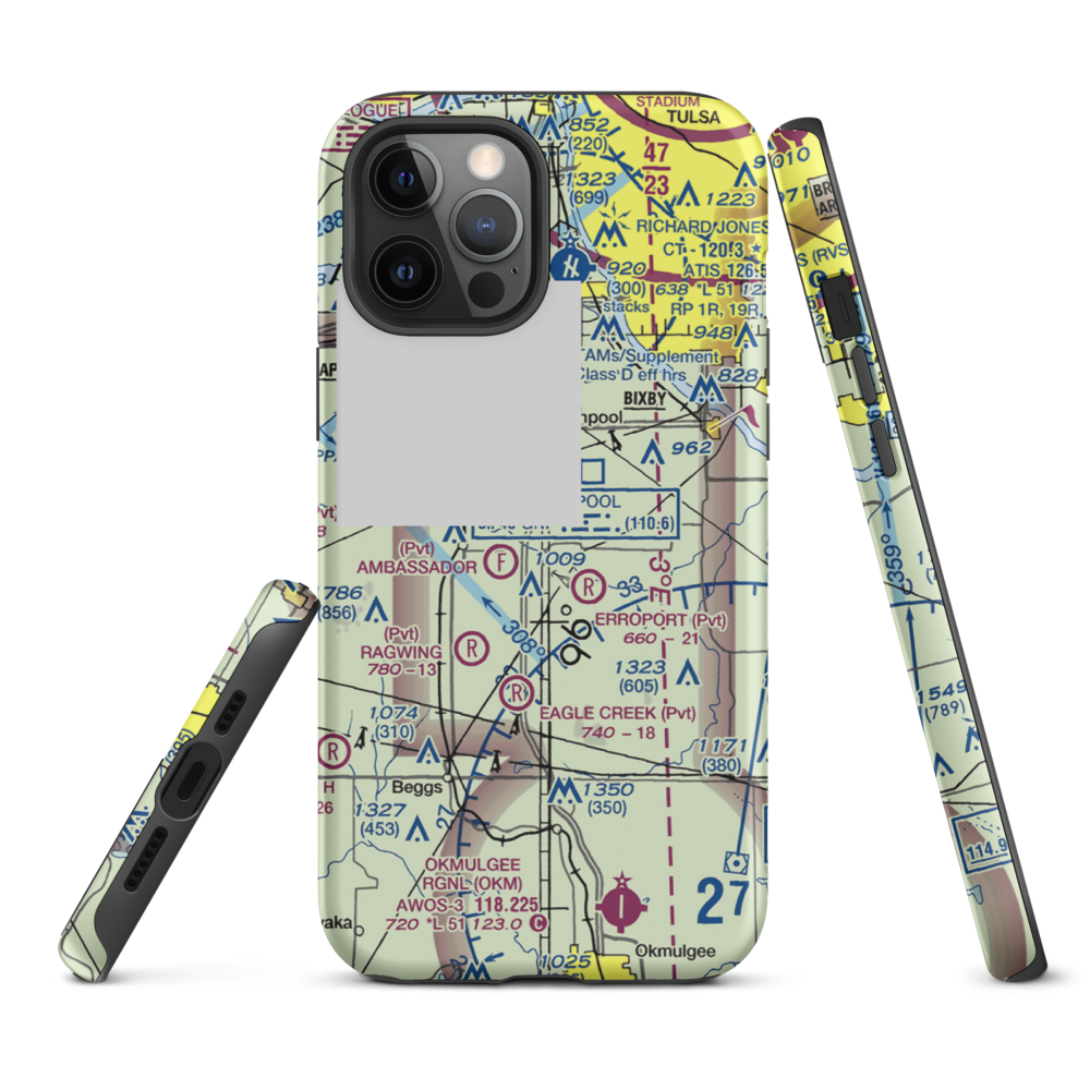 Duck Creek Airport (OK36) VFR Sectional  Tough iPhone Case iPhone 12 Pro Max model shown
