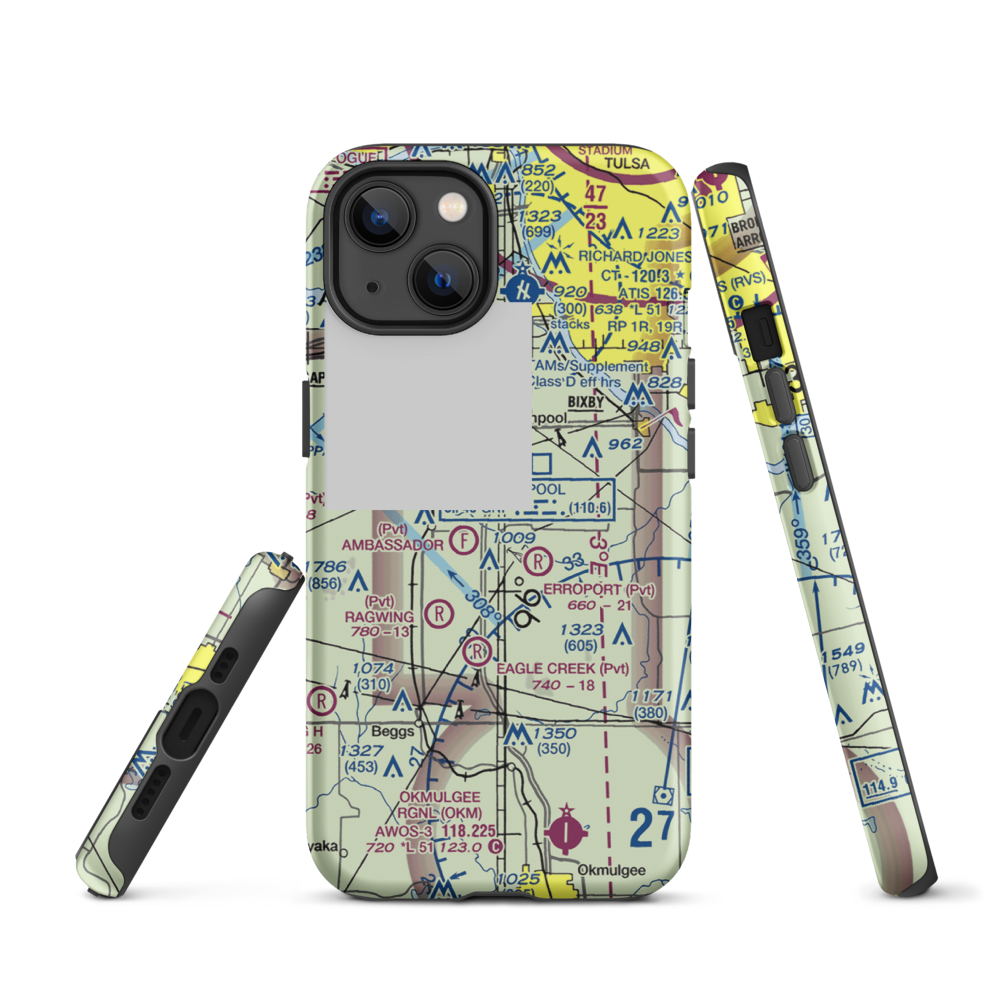 Duck Creek Airport (OK36) VFR Sectional  Tough iPhone Case iPhone 13 model shown