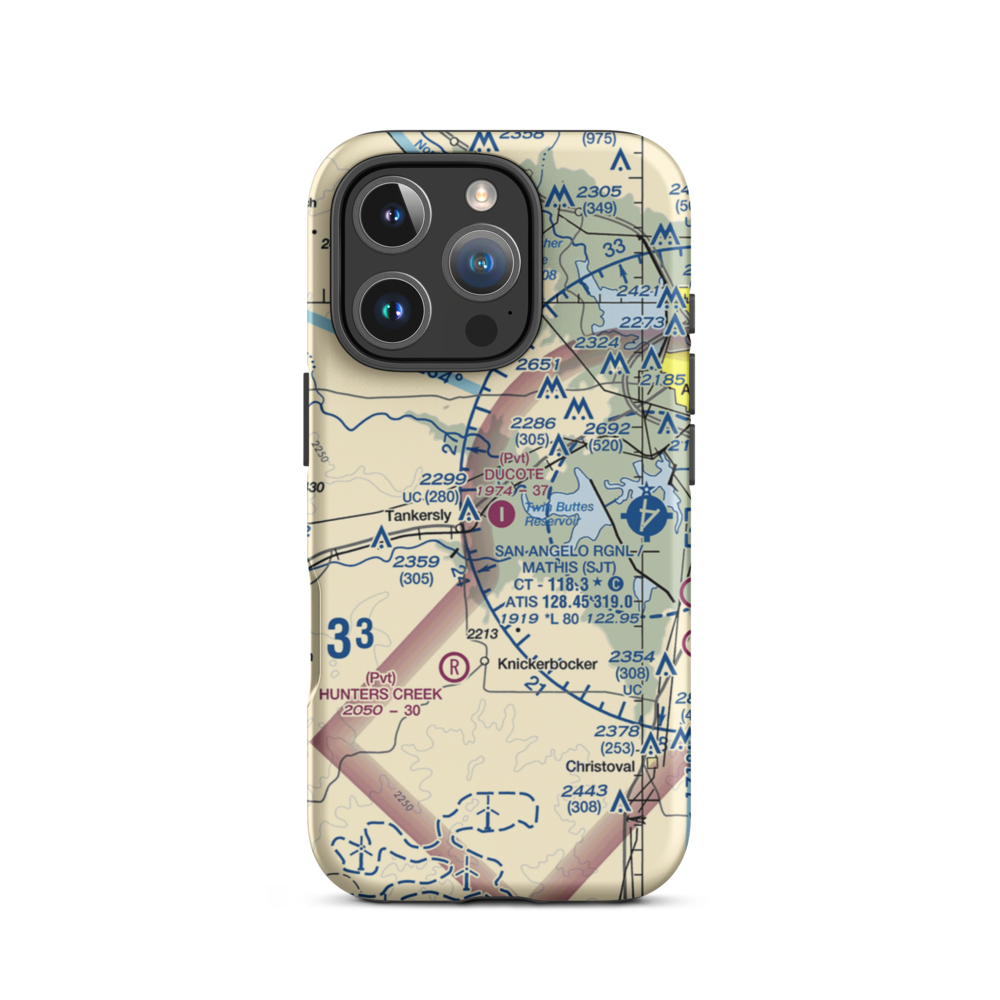 Ducote Airpark (TS65) VFR Sectional  Tough iPhone Case iPhone 16 Pro model shown
