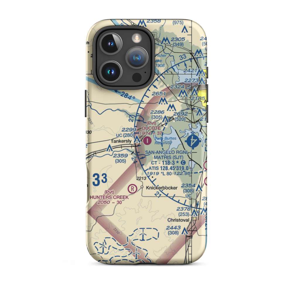 Ducote Airpark (TS65) VFR Sectional  Tough iPhone Case iPhone 16 Pro Max model shown