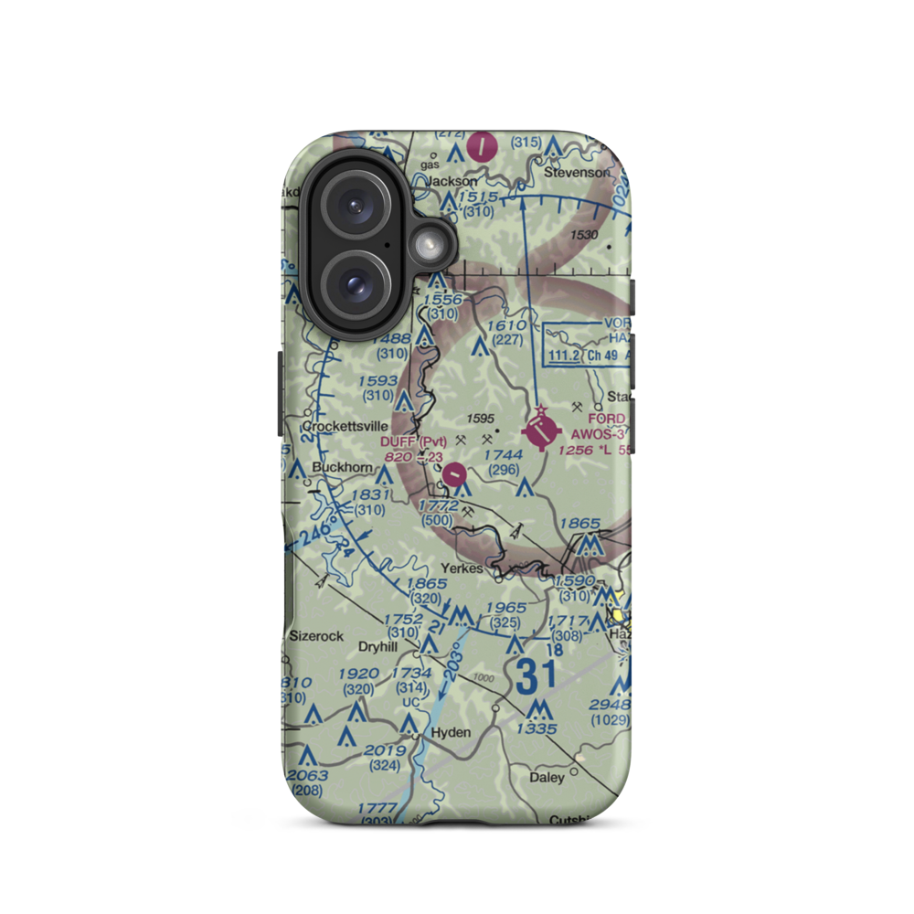 Duff Airport (44KY) VFR Sectional  Tough iPhone Case iPhone 16 model shown