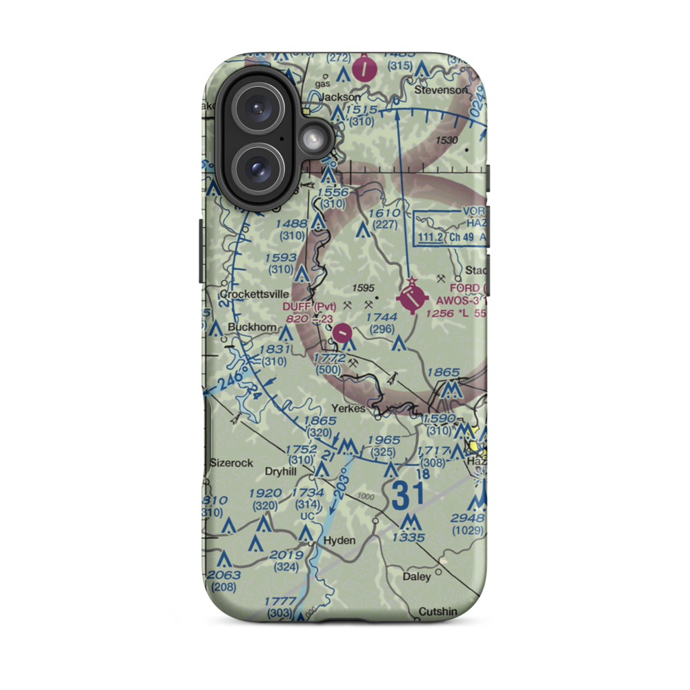 Duff Airport (44KY) VFR Sectional  Tough iPhone Case iPhone 16 Plus model shown
