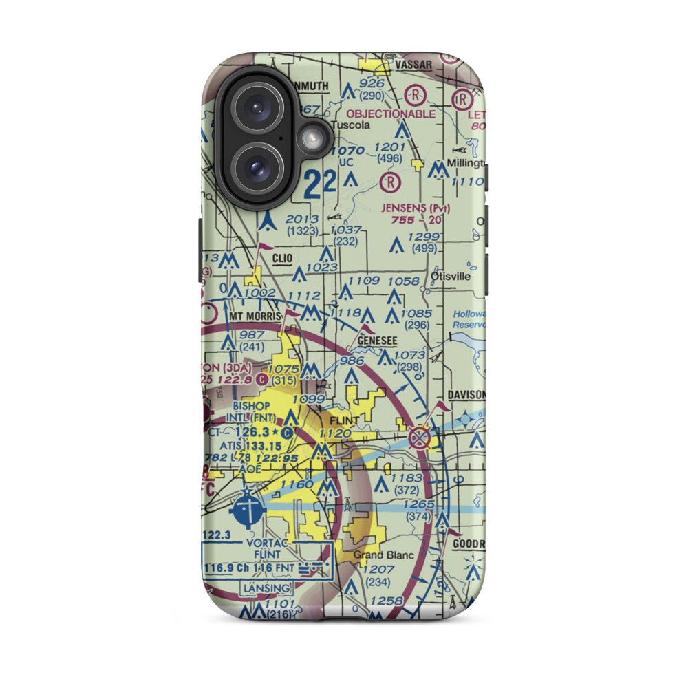 Duford Field (68G) VFR Sectional  Tough iPhone Case iPhone 16 Plus model shown