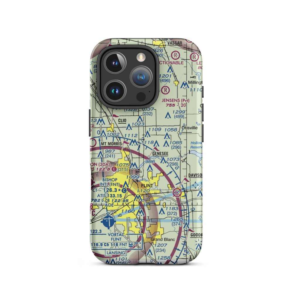 Duford Field (68G) VFR Sectional  Tough iPhone Case iPhone 16 Pro model shown