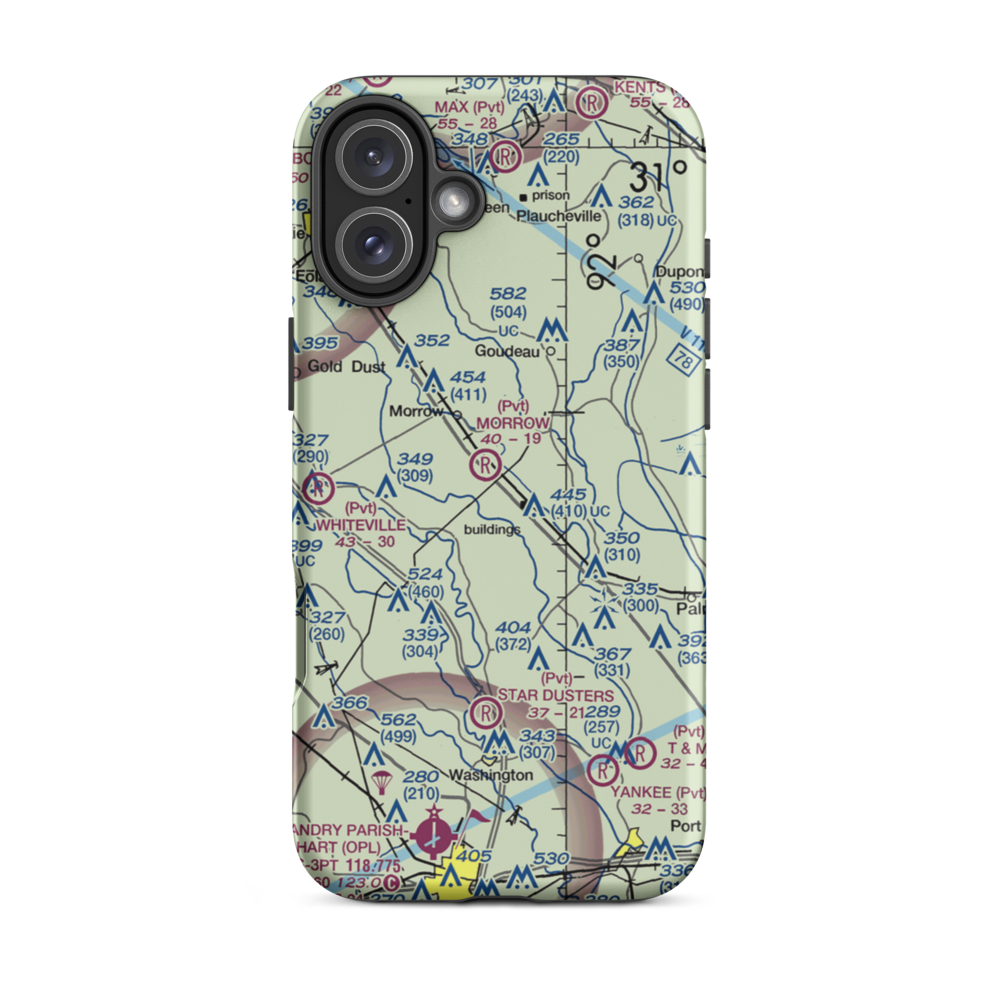 Dufour Airport (0LS6) VFR Sectional  Tough iPhone Case iPhone 16 Plus model shown