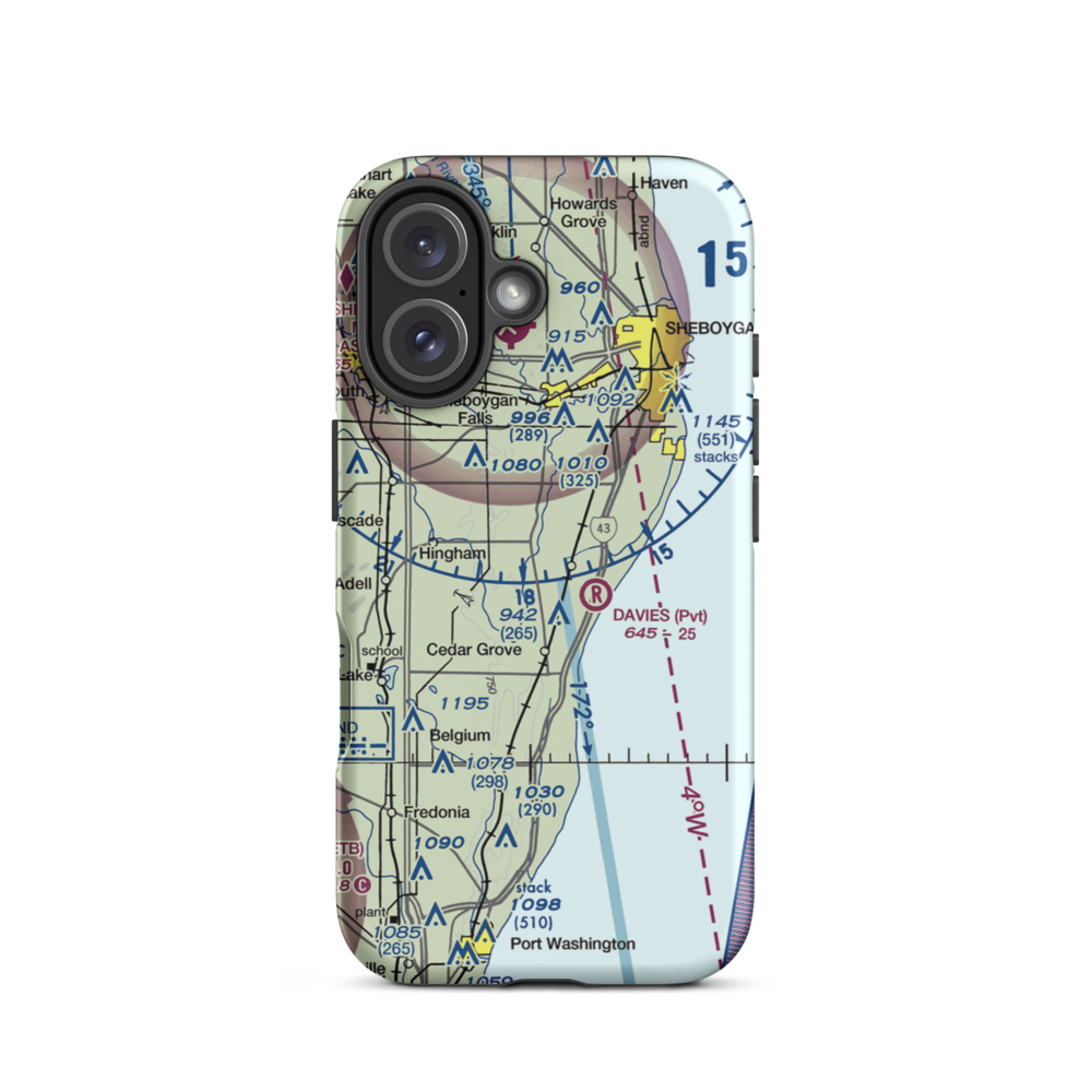 Dulmes Field (65WI) VFR Sectional  Tough iPhone Case iPhone 16 model shown