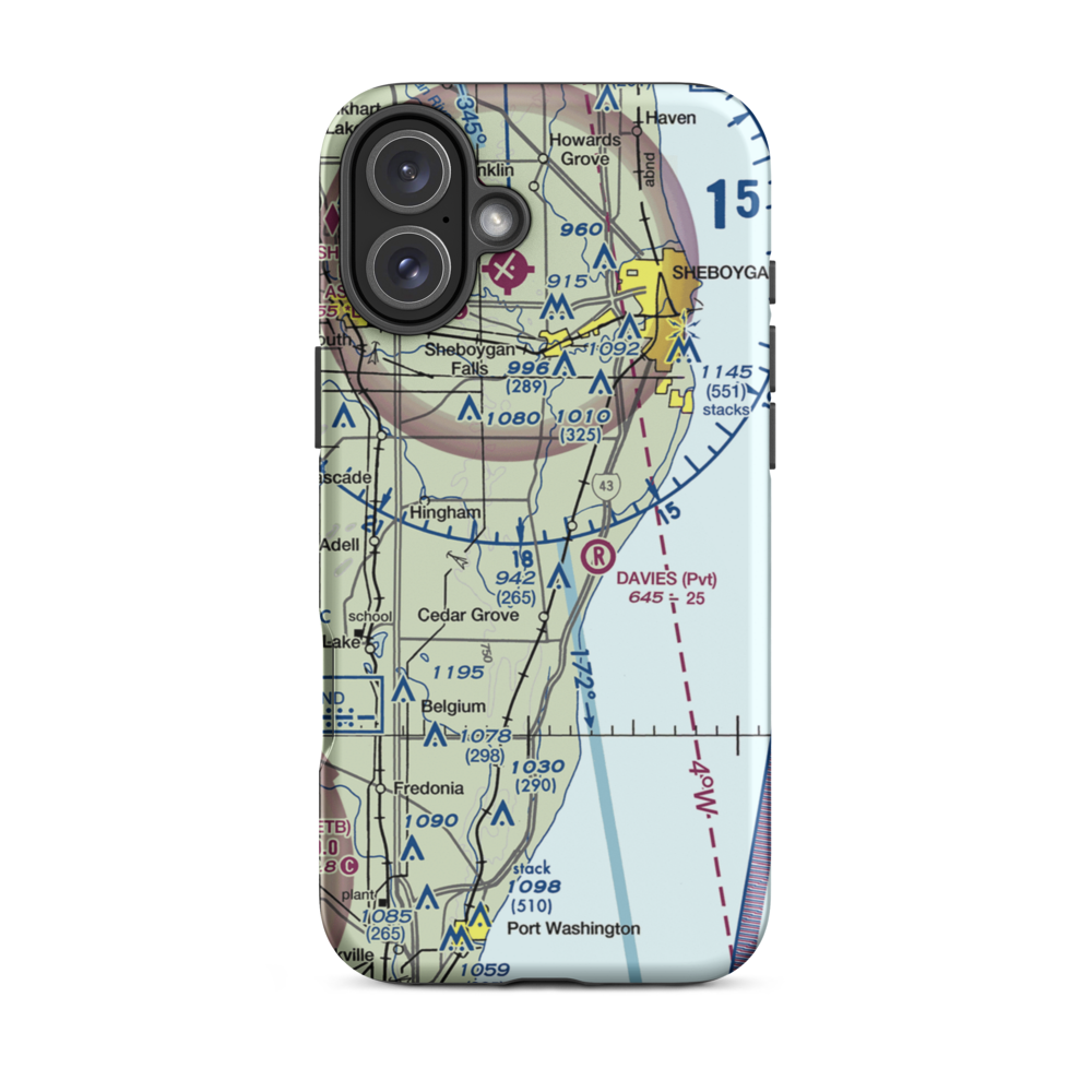 Dulmes Field (65WI) VFR Sectional  Tough iPhone Case iPhone 16 Plus model shown