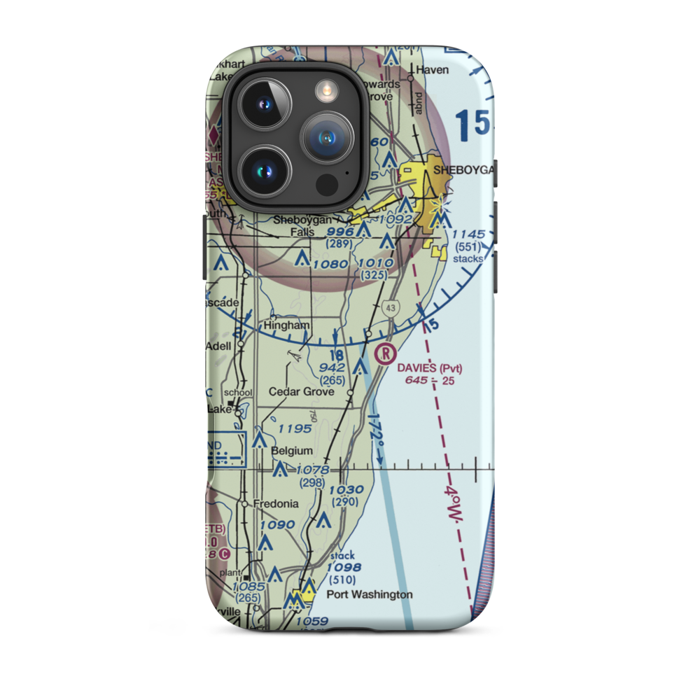 Dulmes Field (65WI) VFR Sectional  Tough iPhone Case iPhone 16 Pro Max model shown