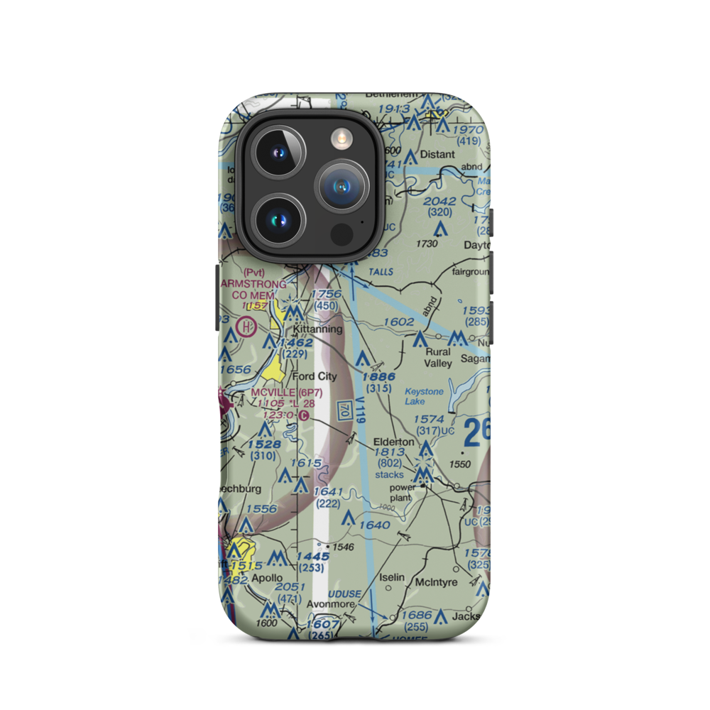Dunbar Airport (PN49) VFR Sectional  Tough iPhone Case iPhone 16 Pro model shown