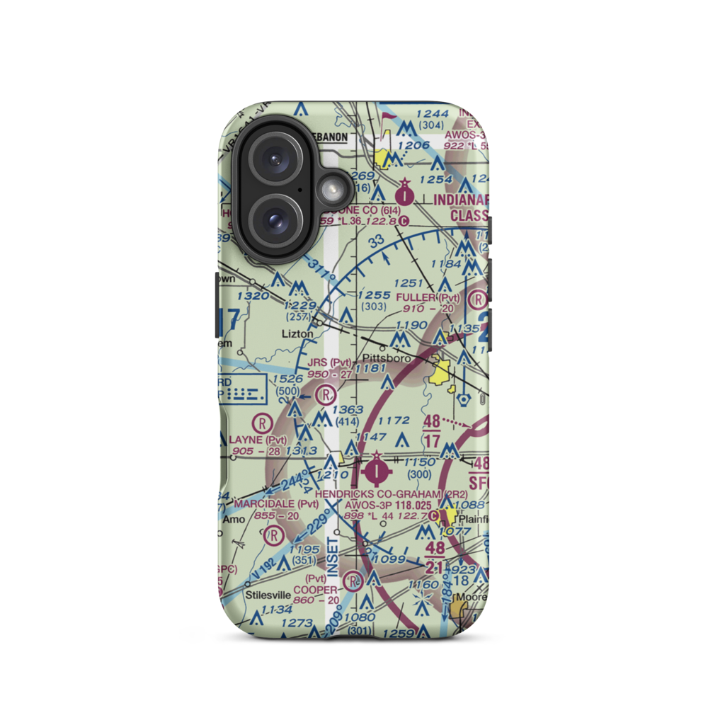 Dunbar Field (II91) VFR Sectional  Tough iPhone Case iPhone 16 model shown