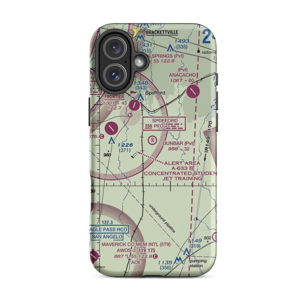 Dunbar Ranch Airport (0XS8) VFR Sectional  Tough iPhone Case iPhone 16 Plus model shown