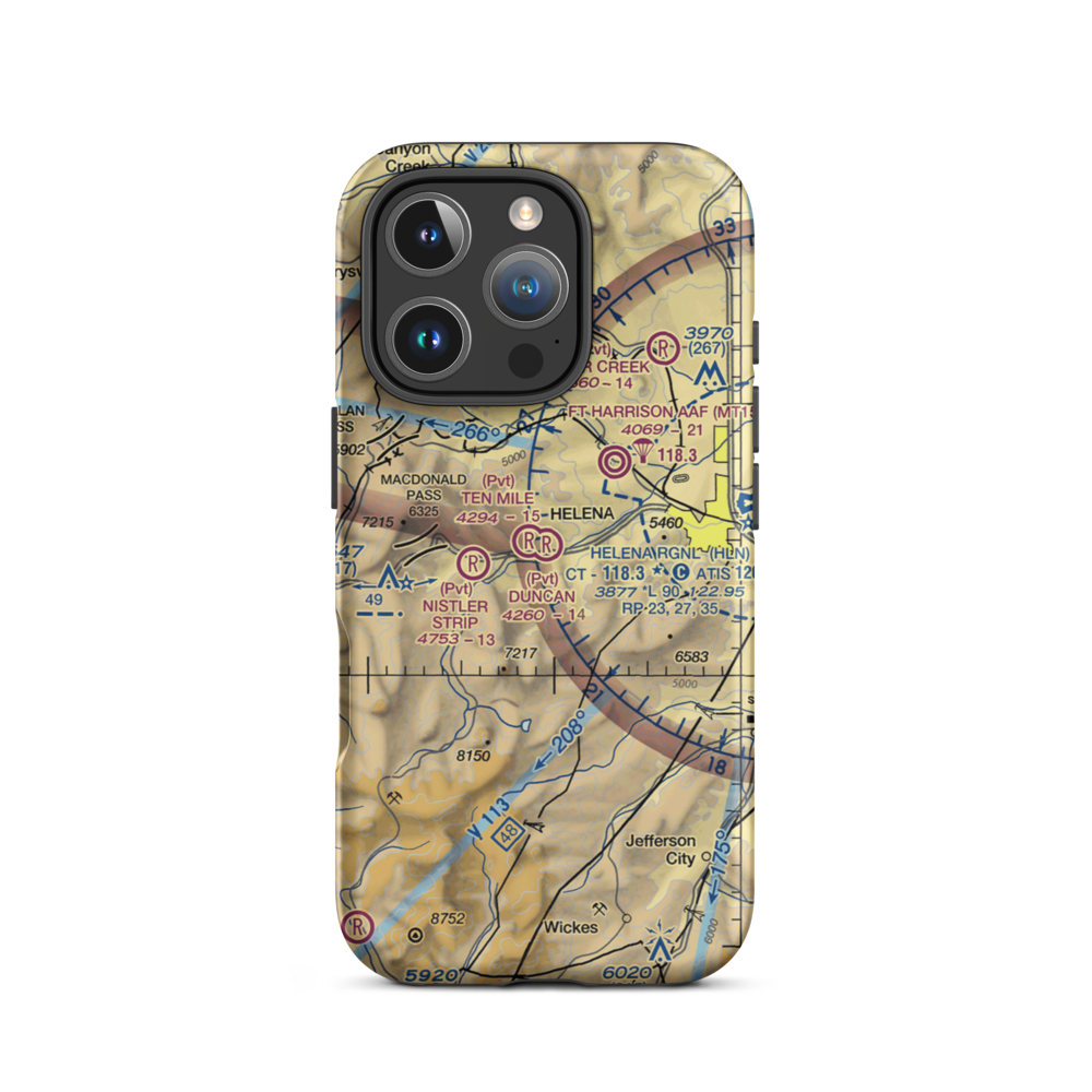 Duncan Airport (MT06) VFR Sectional  Tough iPhone Case iPhone 16 Pro model shown