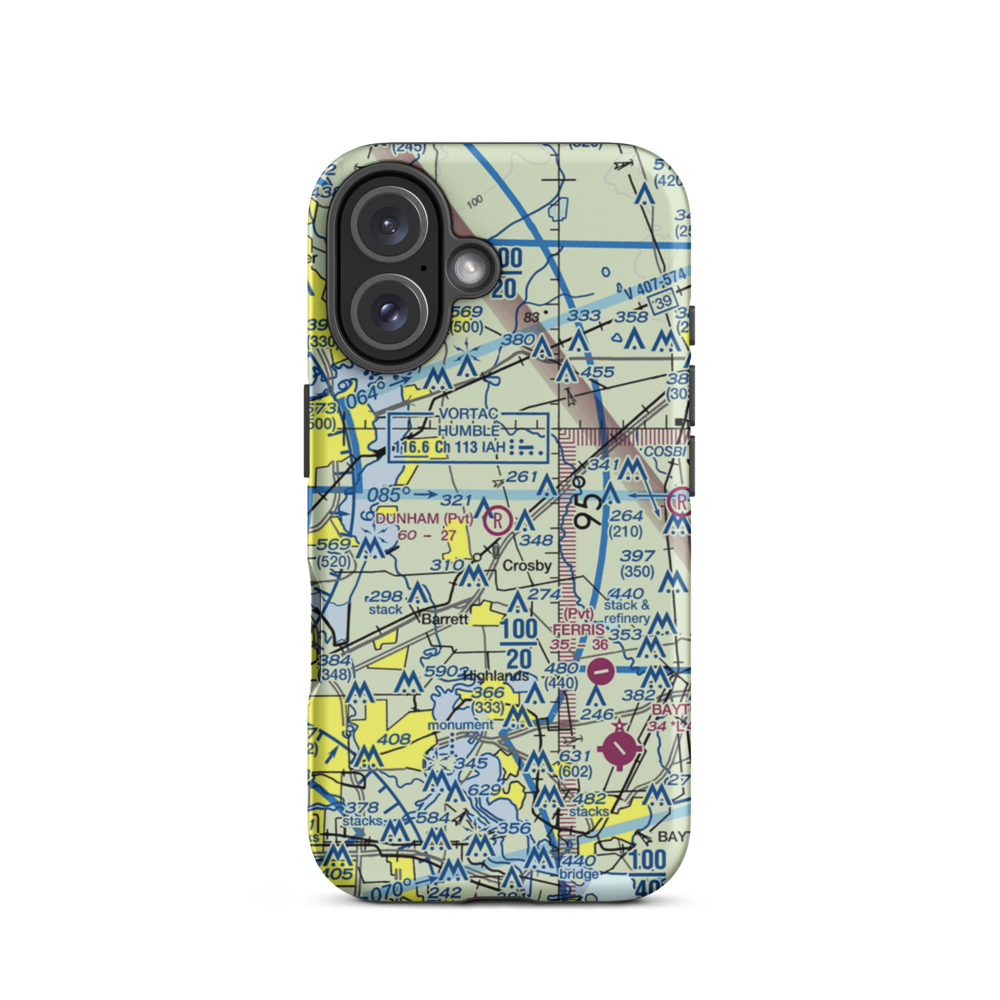Dunham Field (1XS1) VFR Sectional  Tough iPhone Case iPhone 16 model shown