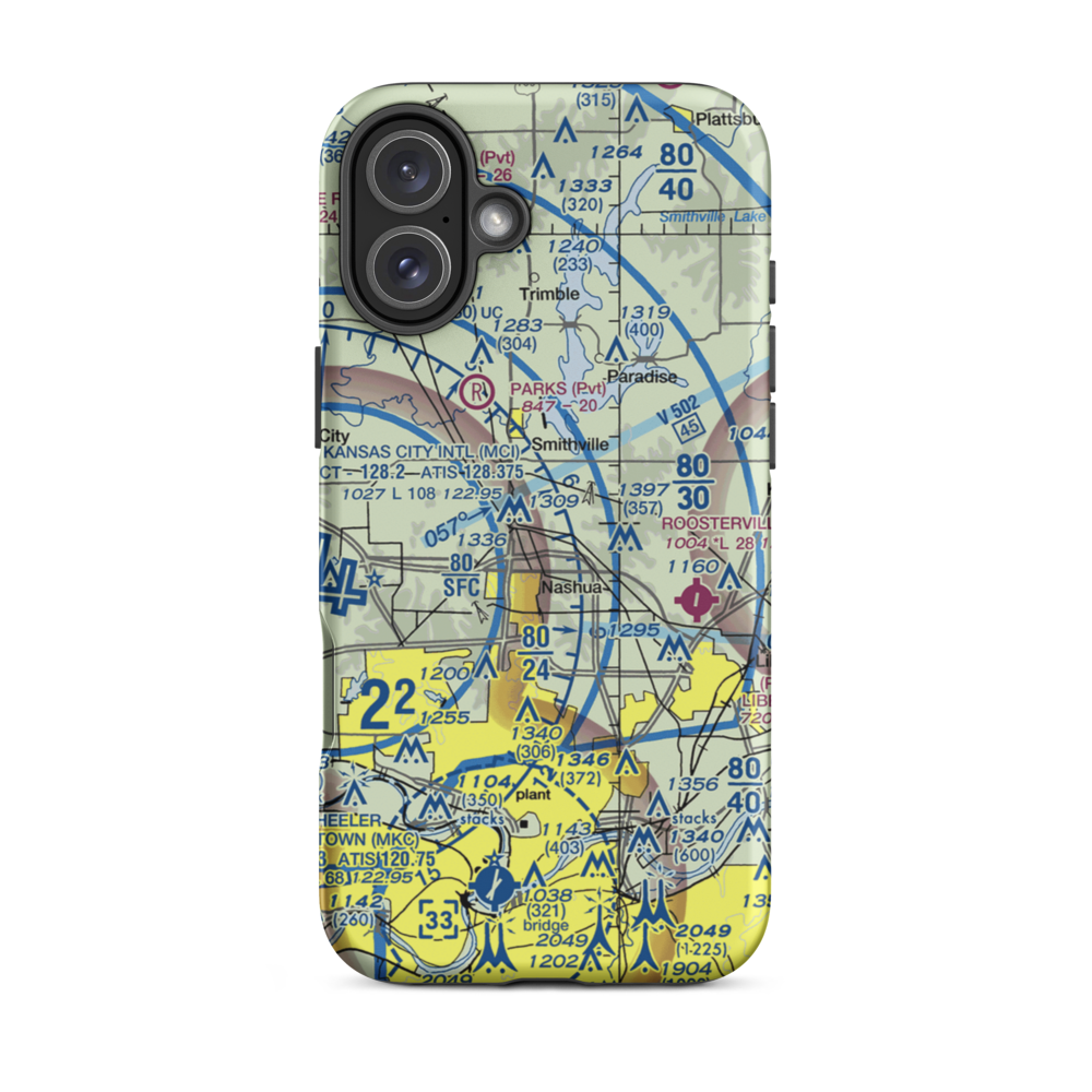 Dunham Private Airport (79MU) VFR Sectional  Tough iPhone Case iPhone 16 Plus model shown