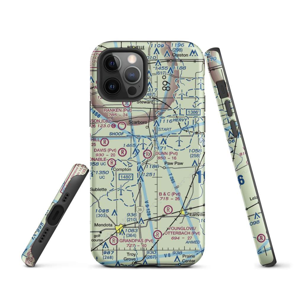 Dunn Airport (LL54) VFR Sectional  Tough iPhone Case iPhone 12 Pro model shown