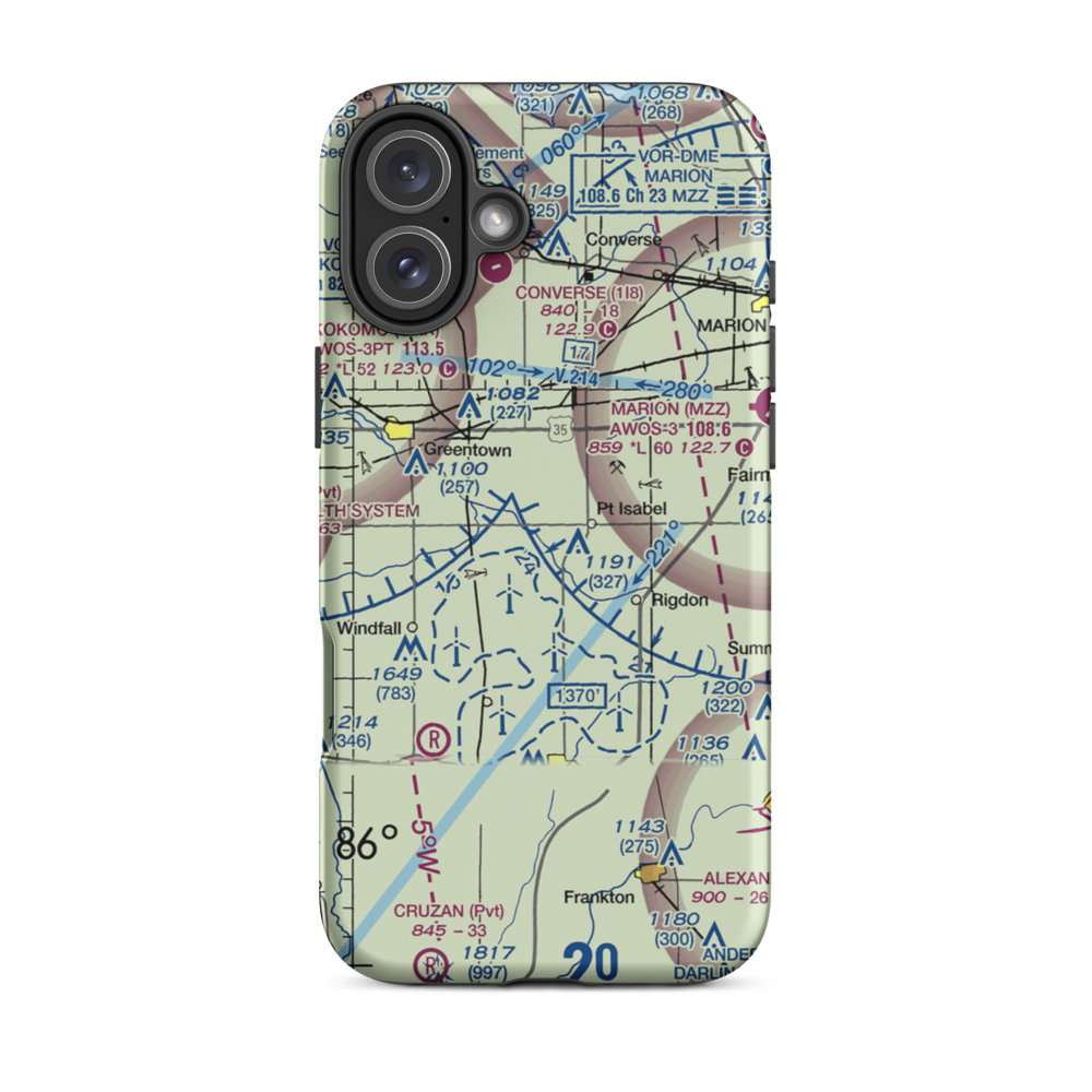 Dupouy Airport (3IN2) VFR Sectional  Tough iPhone Case iPhone 16 Plus model shown