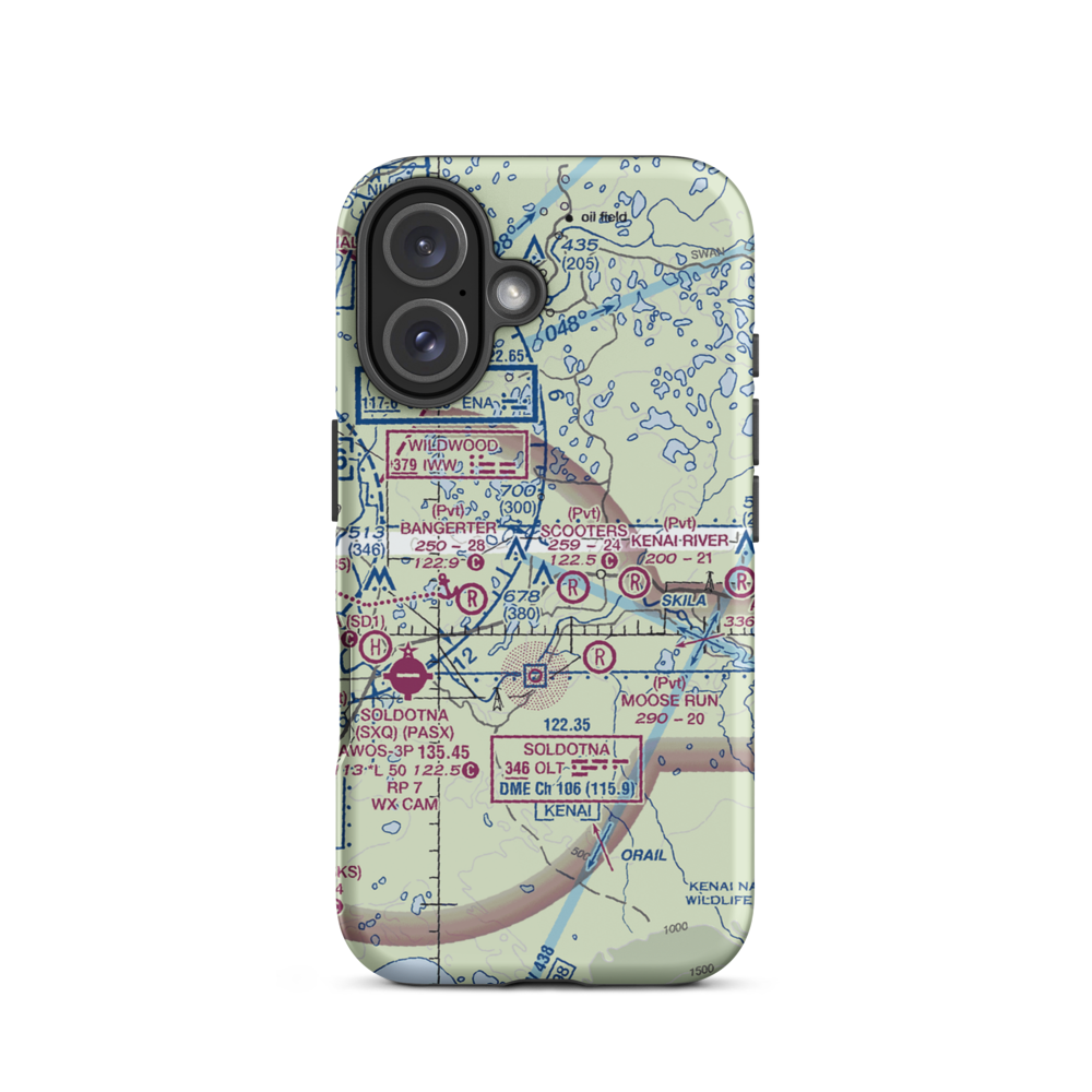 Dutch Landing Strip (88AK) VFR Sectional  Tough iPhone Case iPhone 16 model shown