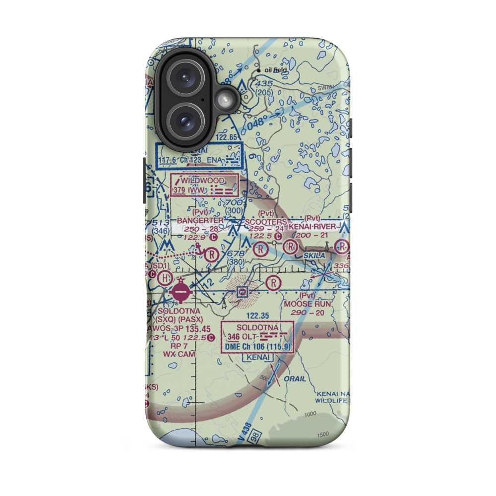 Dutch Landing Strip (88AK) VFR Sectional  Tough iPhone Case iPhone 16 Plus model shown
