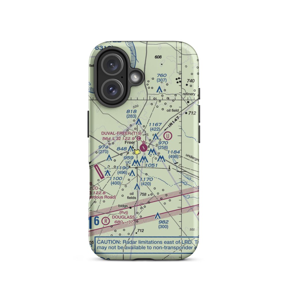 Duval Freer Airport (T19) VFR Sectional  Tough iPhone Case iPhone 16 model shown