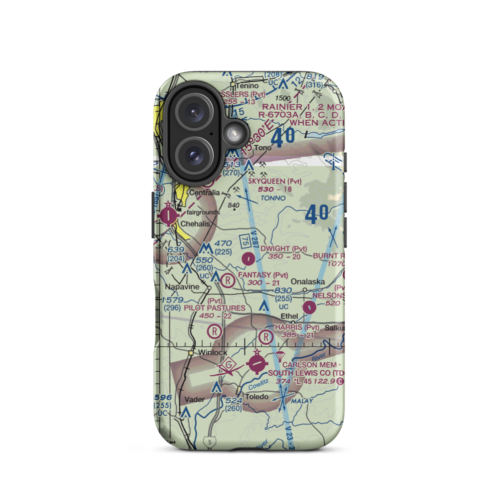 Dwight Field (0WA1) VFR Sectional  Tough iPhone Case iPhone 16 model shown