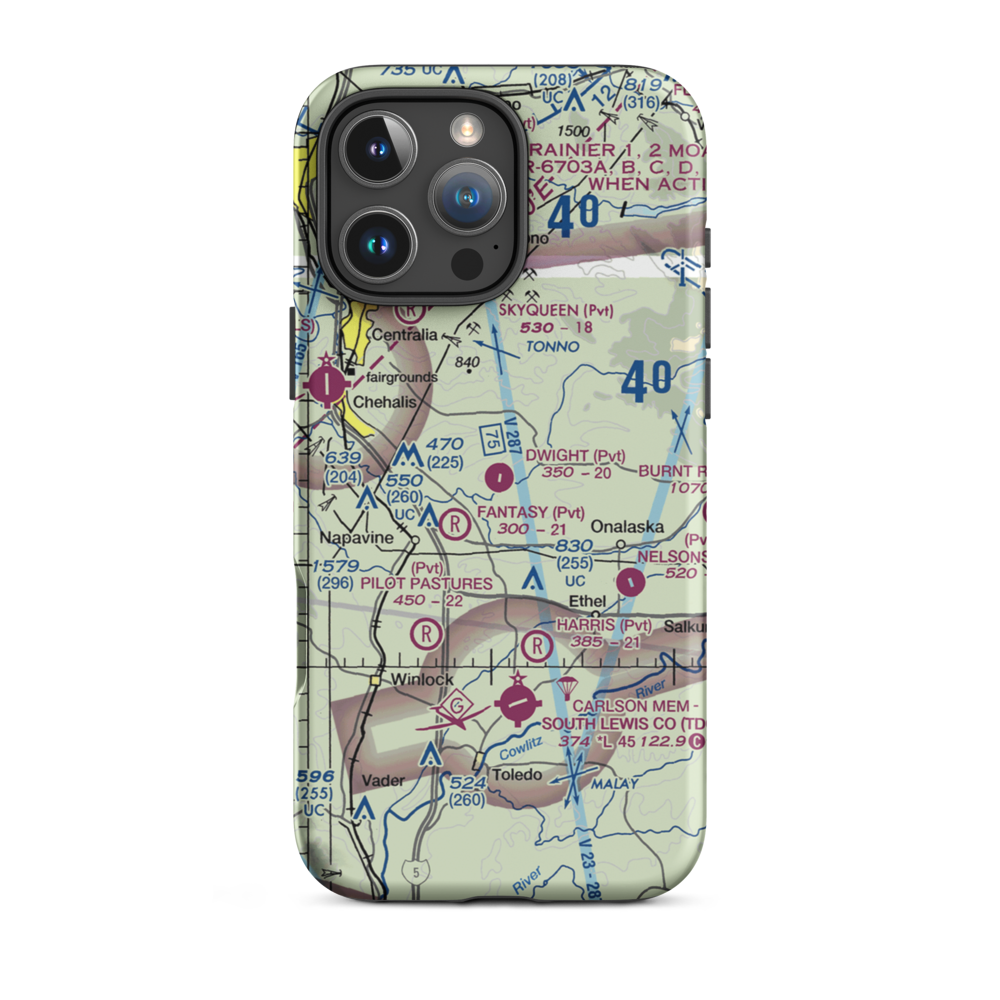 Dwight Field (0WA1) VFR Sectional  Tough iPhone Case iPhone 16 Pro Max model shown