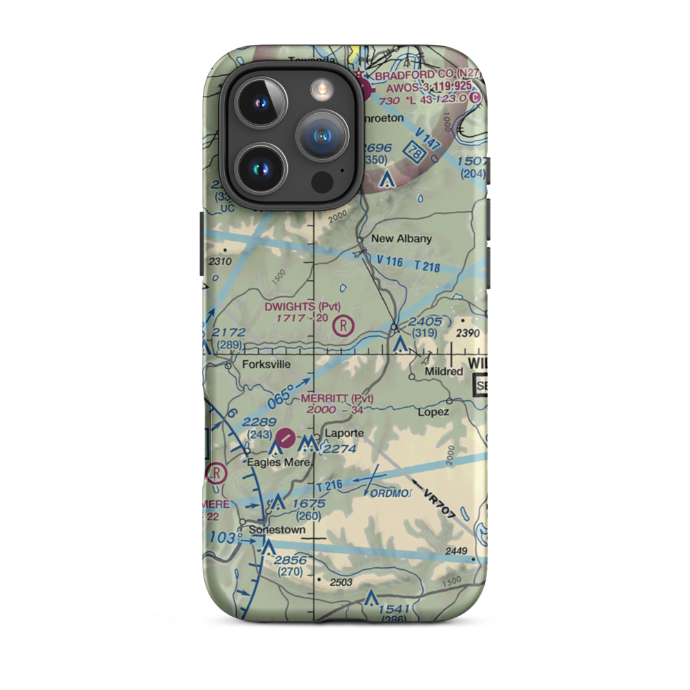 Dwight's Delight Airport (PA71) VFR Sectional  Tough iPhone Case iPhone 16 Pro Max model shown