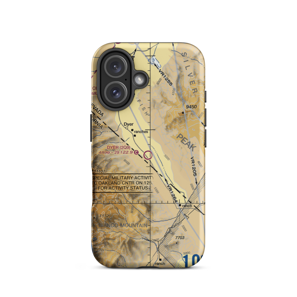 Dyer Airport (2Q9) VFR Sectional  Tough iPhone Case iPhone 16 model shown