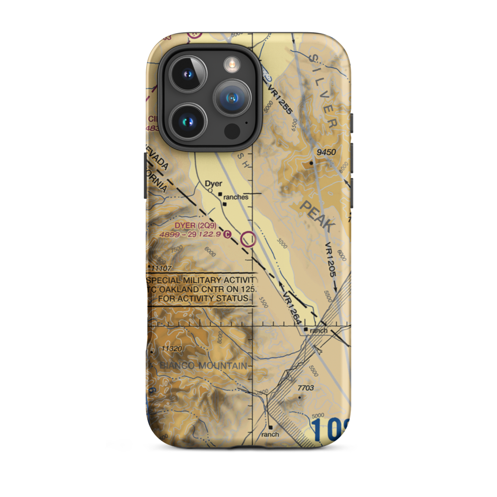 Dyer Airport (2Q9) VFR Sectional  Tough iPhone Case iPhone 16 Pro Max model shown