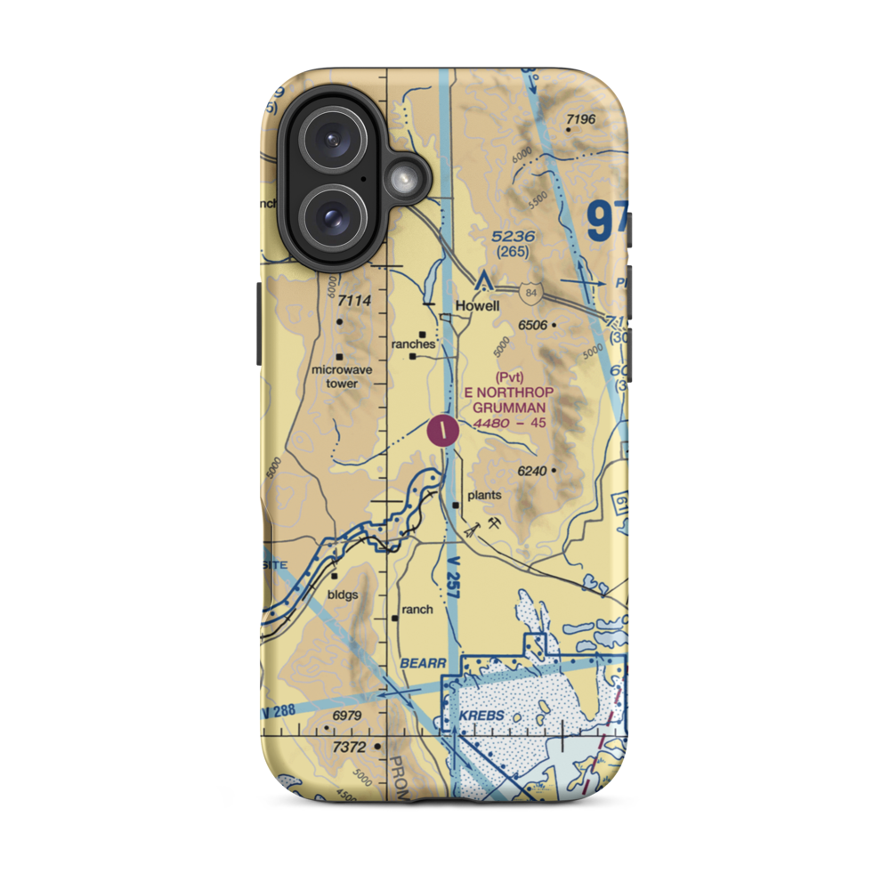 E Northrop Grumman Airport (07UT) VFR Sectional  Tough iPhone Case iPhone 16 Plus model shown
