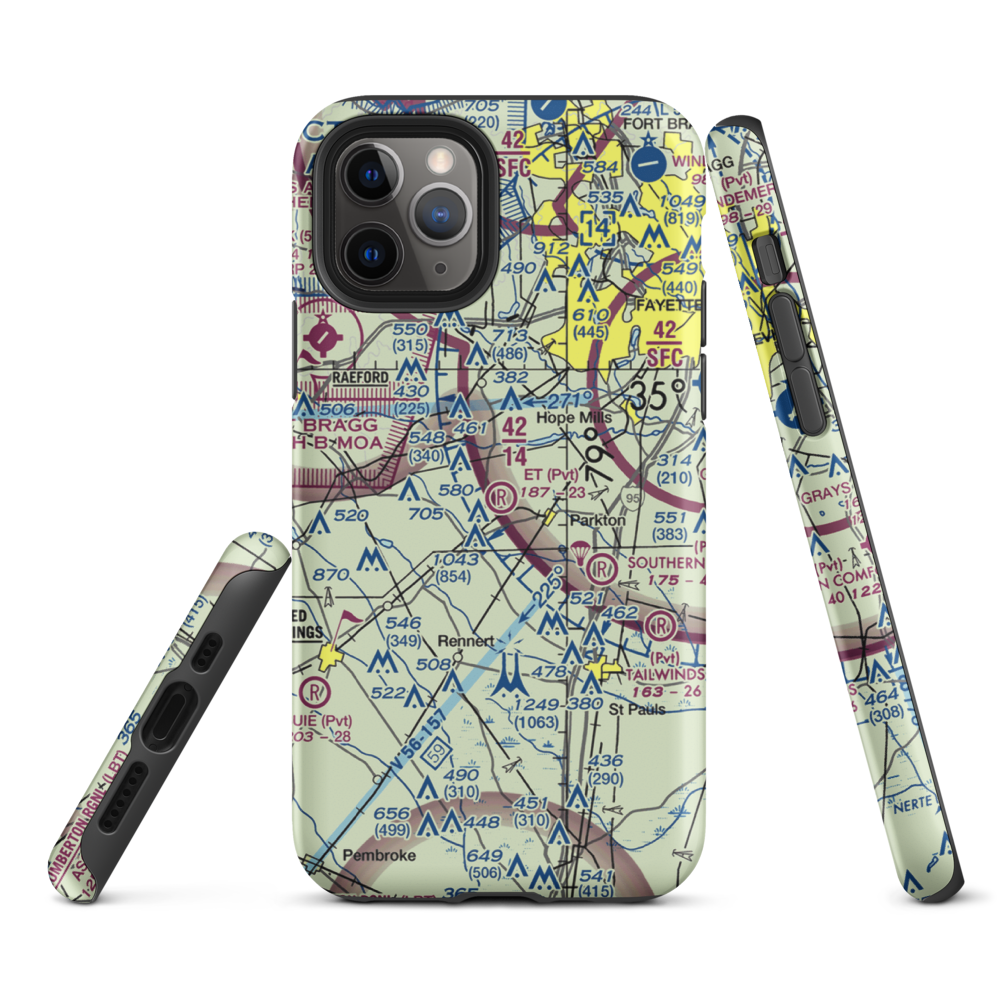 E T Field (NC71) VFR Sectional  Tough iPhone Case iPhone 11 Pro model shown