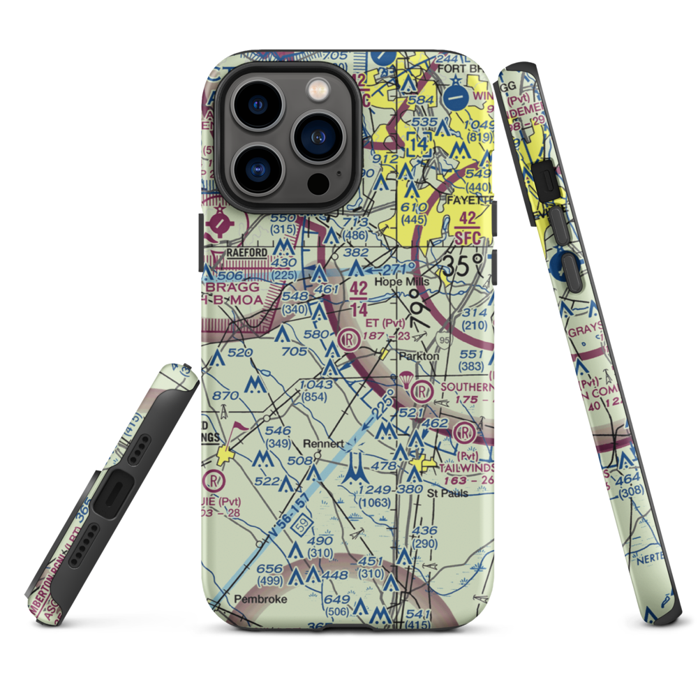 E T Field (NC71) VFR Sectional  Tough iPhone Case iPhone 13 Pro Max model shown