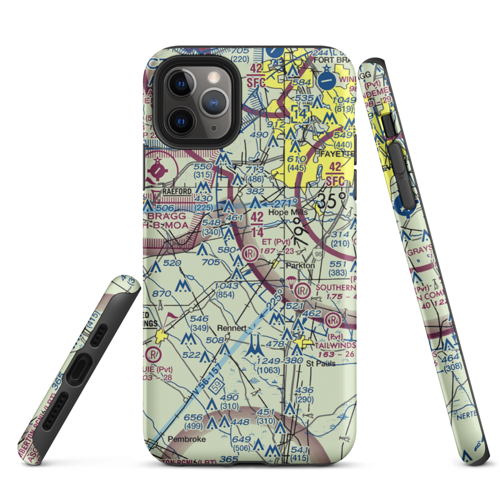 E T Field (NC71) VFR Sectional  Tough iPhone Case iPhone 11 Pro Max model shown