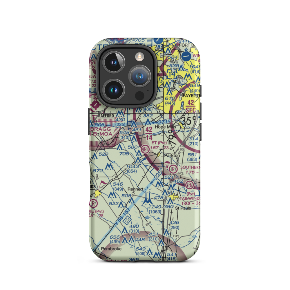 E T Field (NC71) VFR Sectional  Tough iPhone Case iPhone 16 Pro model shown