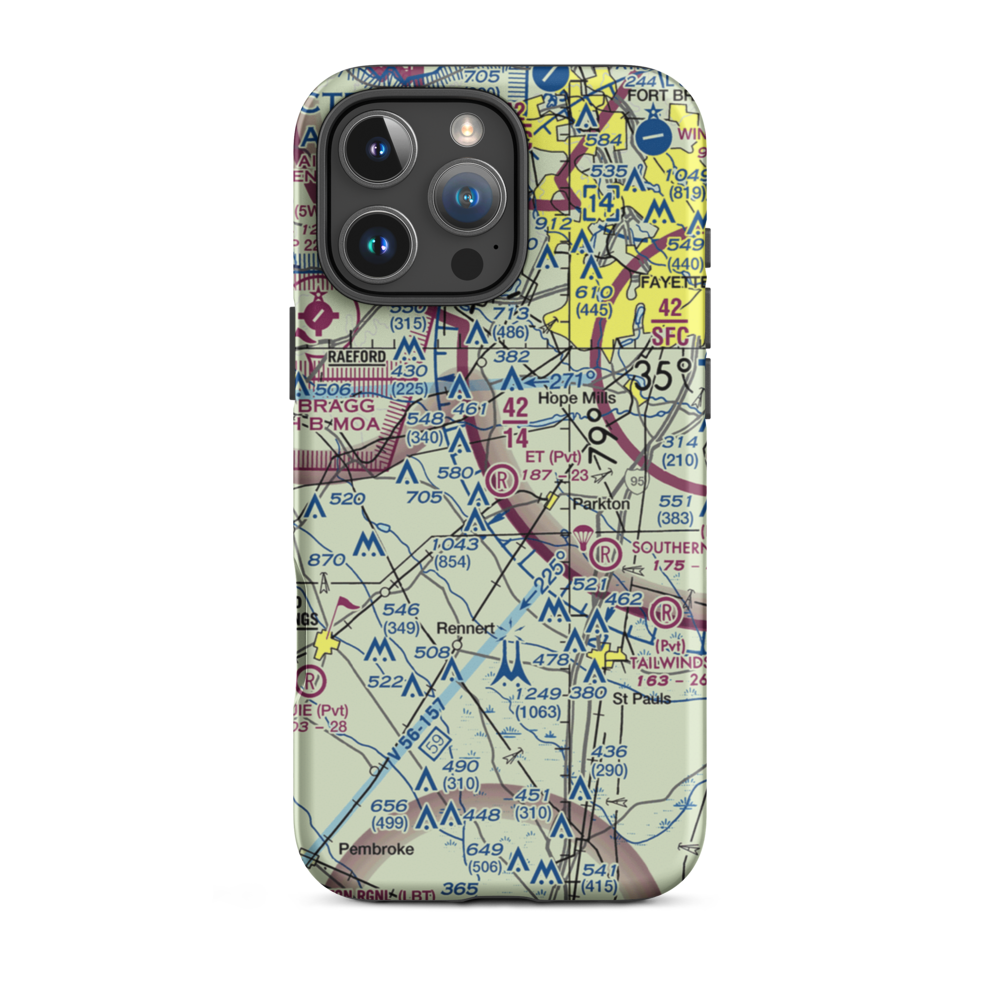 E T Field (NC71) VFR Sectional  Tough iPhone Case iPhone 16 Pro Max model shown