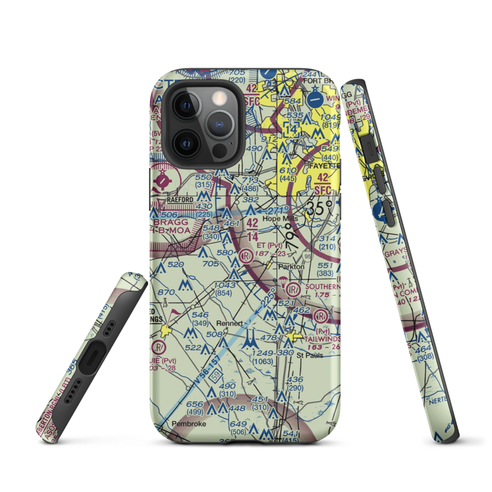 E T Field (NC71) VFR Sectional  Tough iPhone Case iPhone 12 Pro model shown