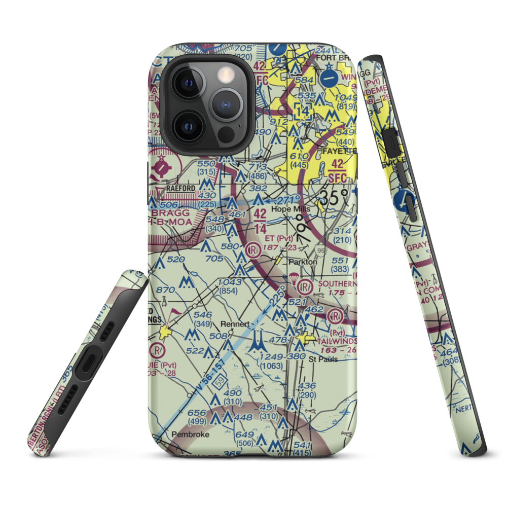E T Field (NC71) VFR Sectional  Tough iPhone Case iPhone 12 Pro Max model shown