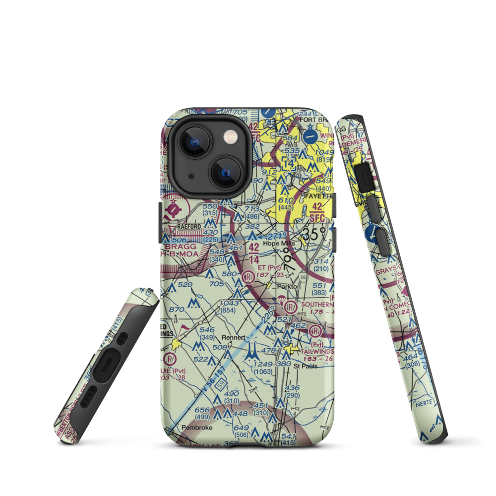 E T Field (NC71) VFR Sectional  Tough iPhone Case iPhone 13 mini model shown
