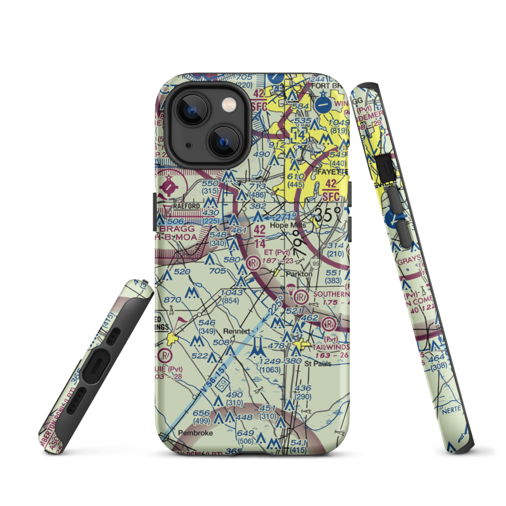 E T Field (NC71) VFR Sectional  Tough iPhone Case iPhone 13 model shown