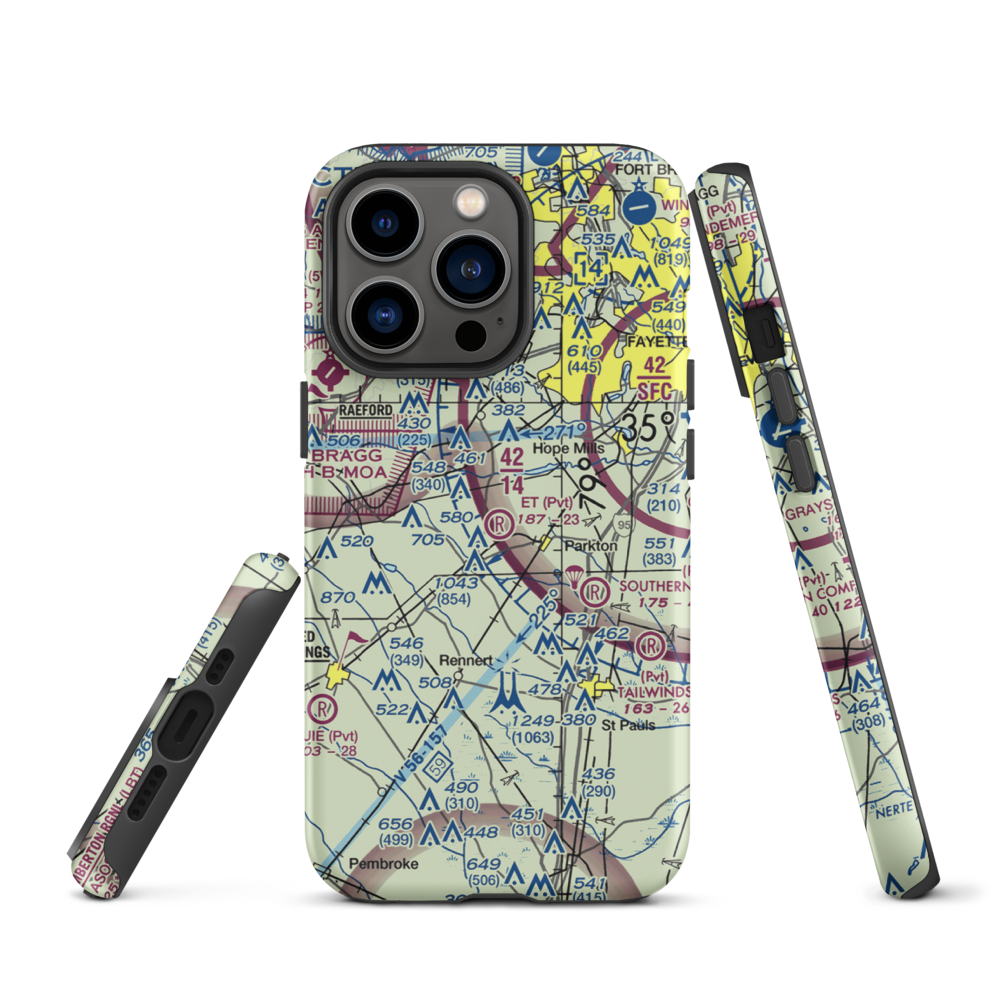 E T Field (NC71) VFR Sectional  Tough iPhone Case iPhone 13 Pro model shown
