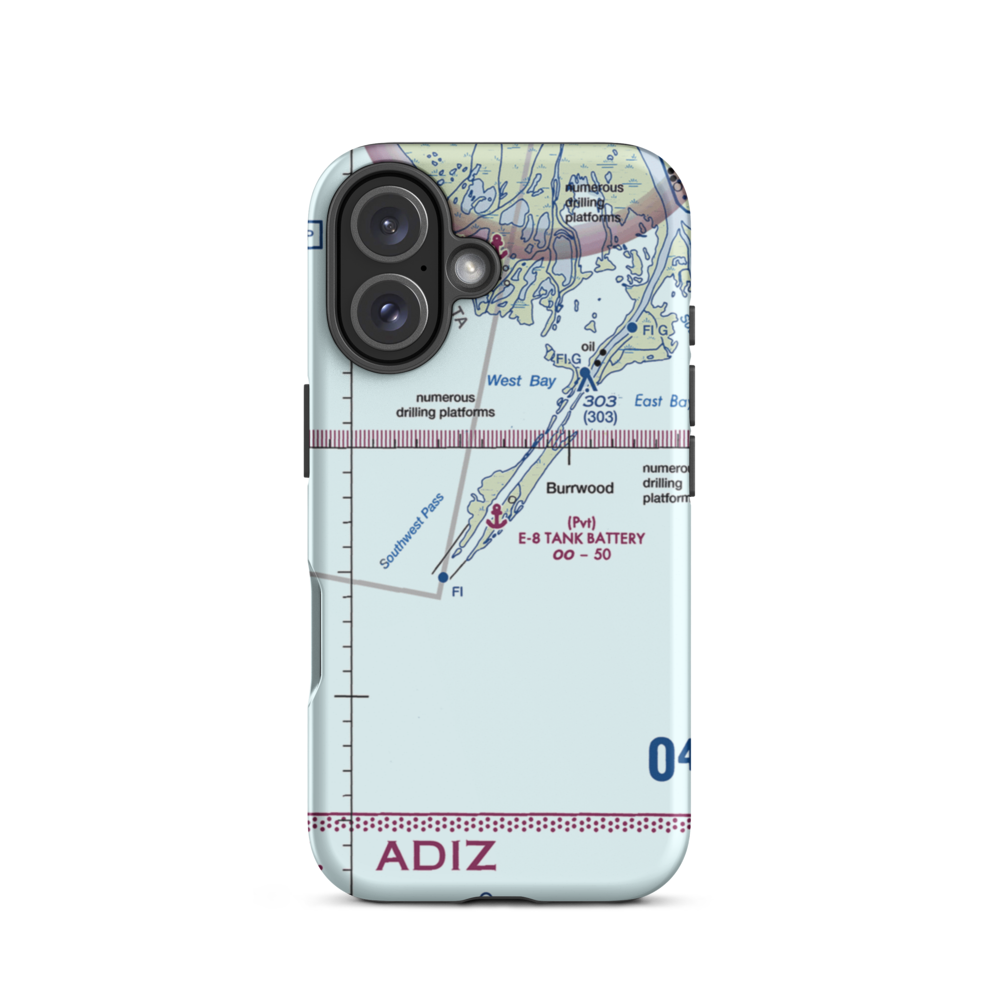 E-8 Tank Battery Seaplane Base (5LA6) VFR Sectional  Tough iPhone Case iPhone 16 model shown