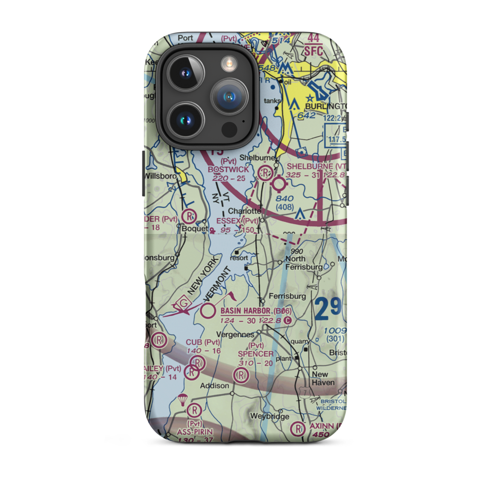E.A.Deeds Farm Airport (VT12) VFR Sectional  Tough iPhone Case iPhone 16 Pro Max model shown