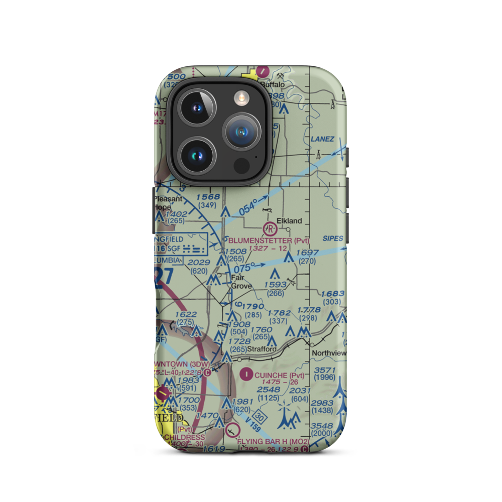 Eads Ridge Airport (MO68) VFR Sectional  Tough iPhone Case iPhone 16 Pro model shown