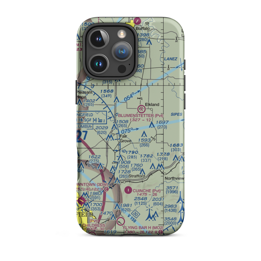 Eads Ridge Airport (MO68) VFR Sectional  Tough iPhone Case iPhone 16 Pro Max model shown