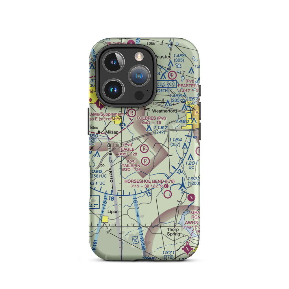 Eagle Airport (TA51) VFR Sectional  Tough iPhone Case iPhone 16 Pro model shown